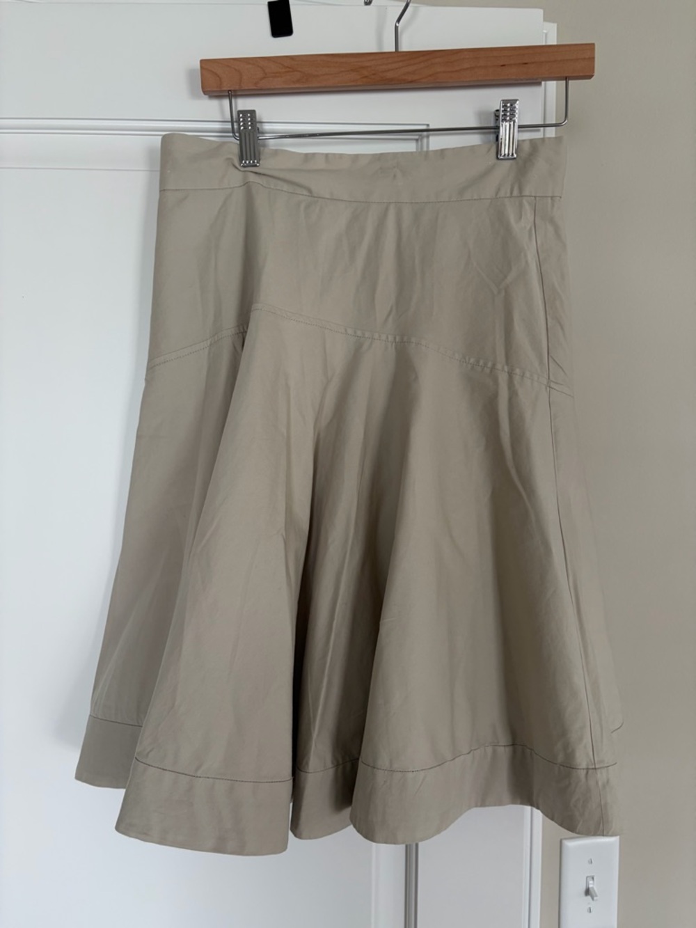 Gant A-Line Midi Skirt in Light Khaki